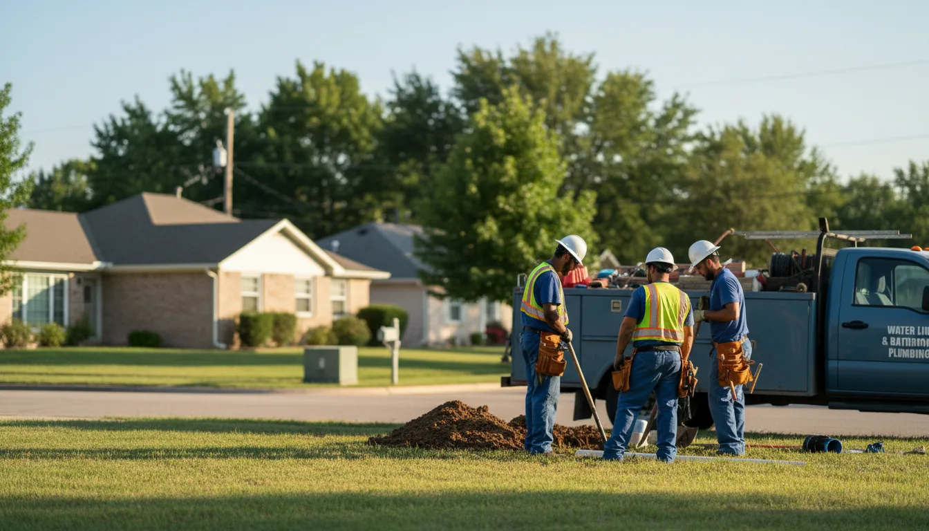 Residential water line and bathroom plumbing service in Gouldbusk, TX